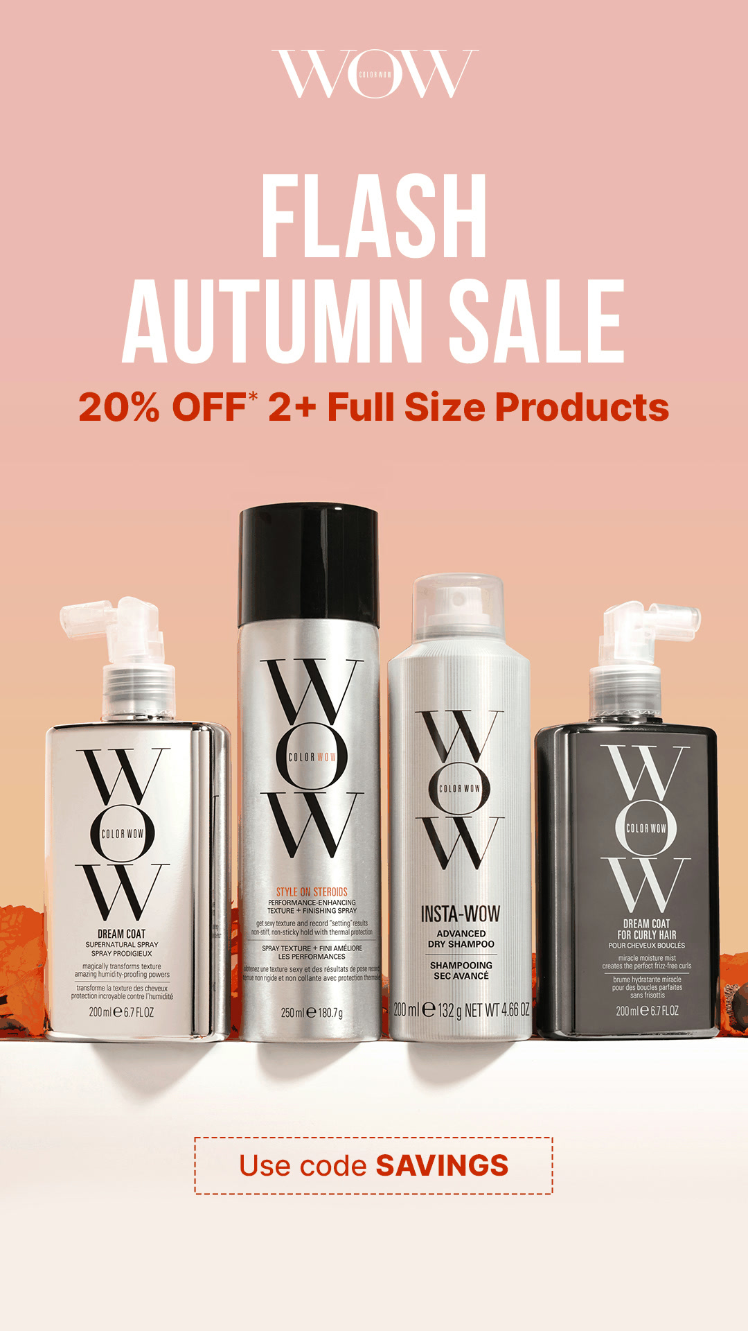 Color Wow Facebook ad: Unlock 20% Off with SAVINGS Code