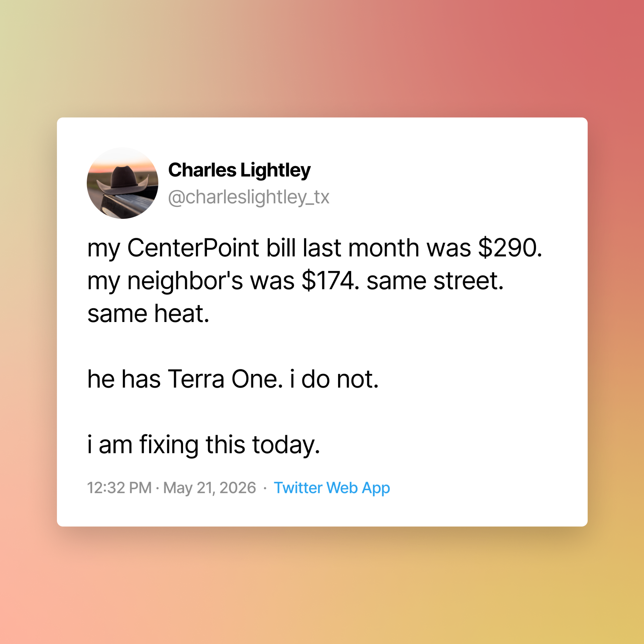 Terra Energy US Facebook ad: Your Electric Bill Doesn’t Have to Keep Going Up