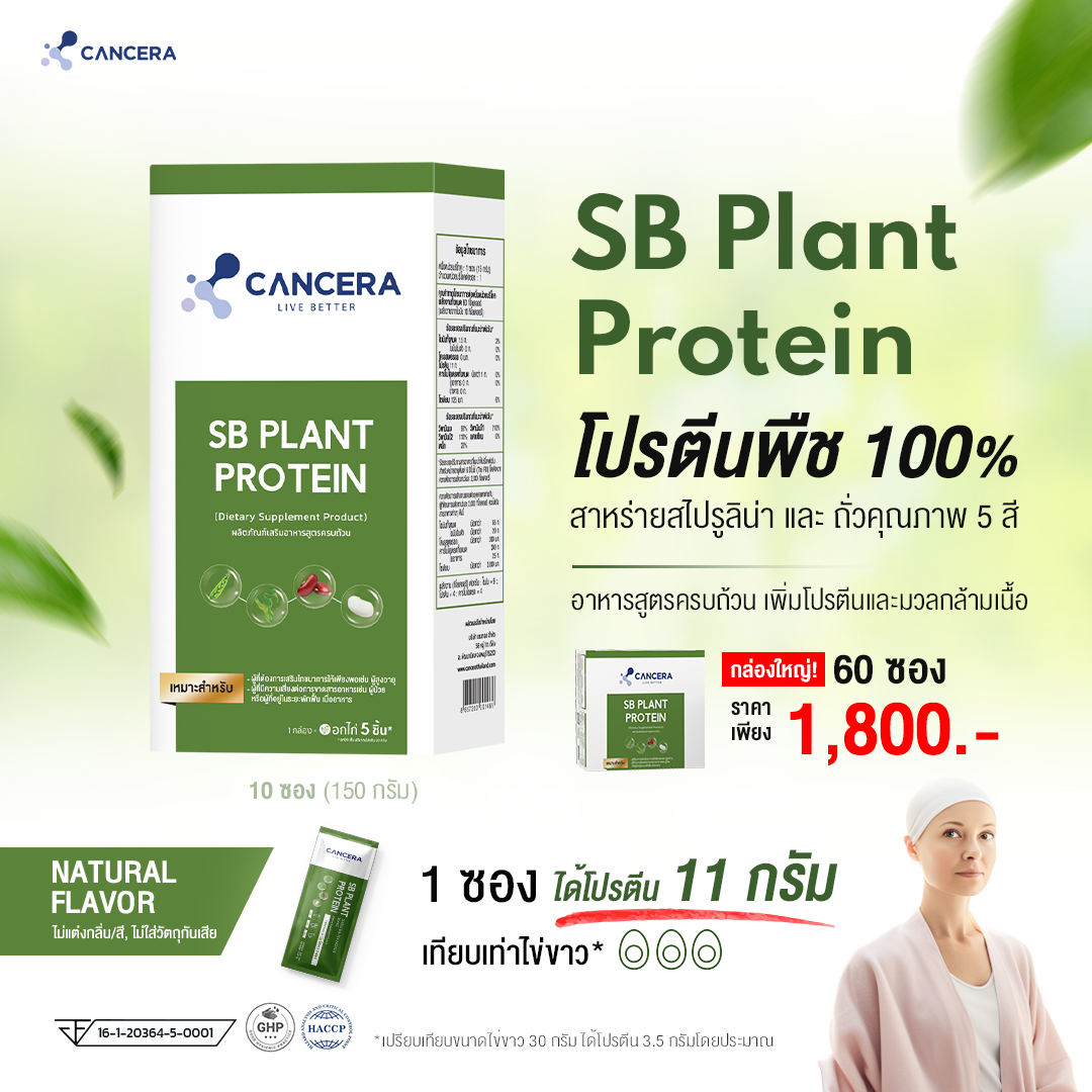 Cancera นวัตกรรมเห็ด สู้มะเร็ง - เพจหลักบริษัท Facebook ad: โปรตีนคุณภาพจากพืช