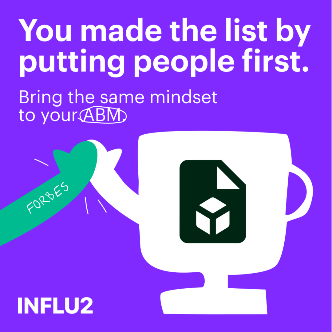 Influ2 x B2B marketing Facebook ad: Make ABM about people, not logos