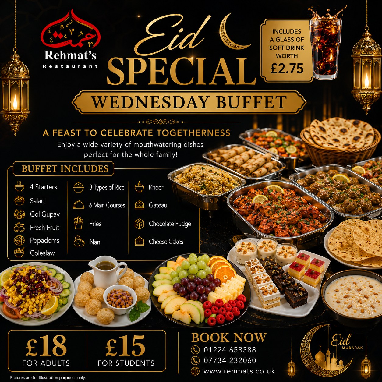 Rehmat's Facebook ad: Special Eid Buffet is available on Wednesday 27…