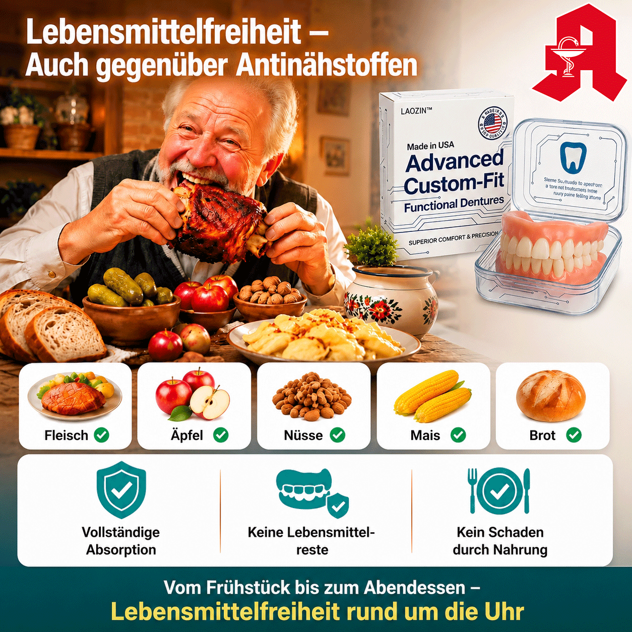 Shop-Apotheke.de Facebook ad: In Zusammenarbeit mit dem Hersteller, Originalqualität.
