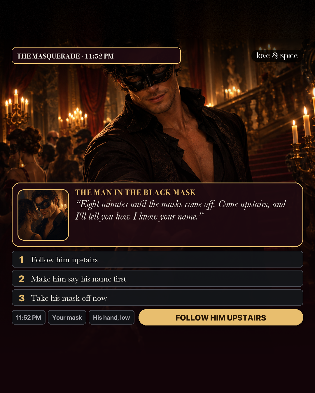 Love & Spice Facebook ad: Start Your Interactive Romance