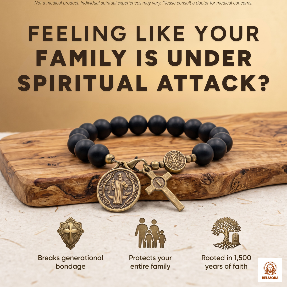 Belmora Facebook ad: Break Generational Chains with Saint Benedict