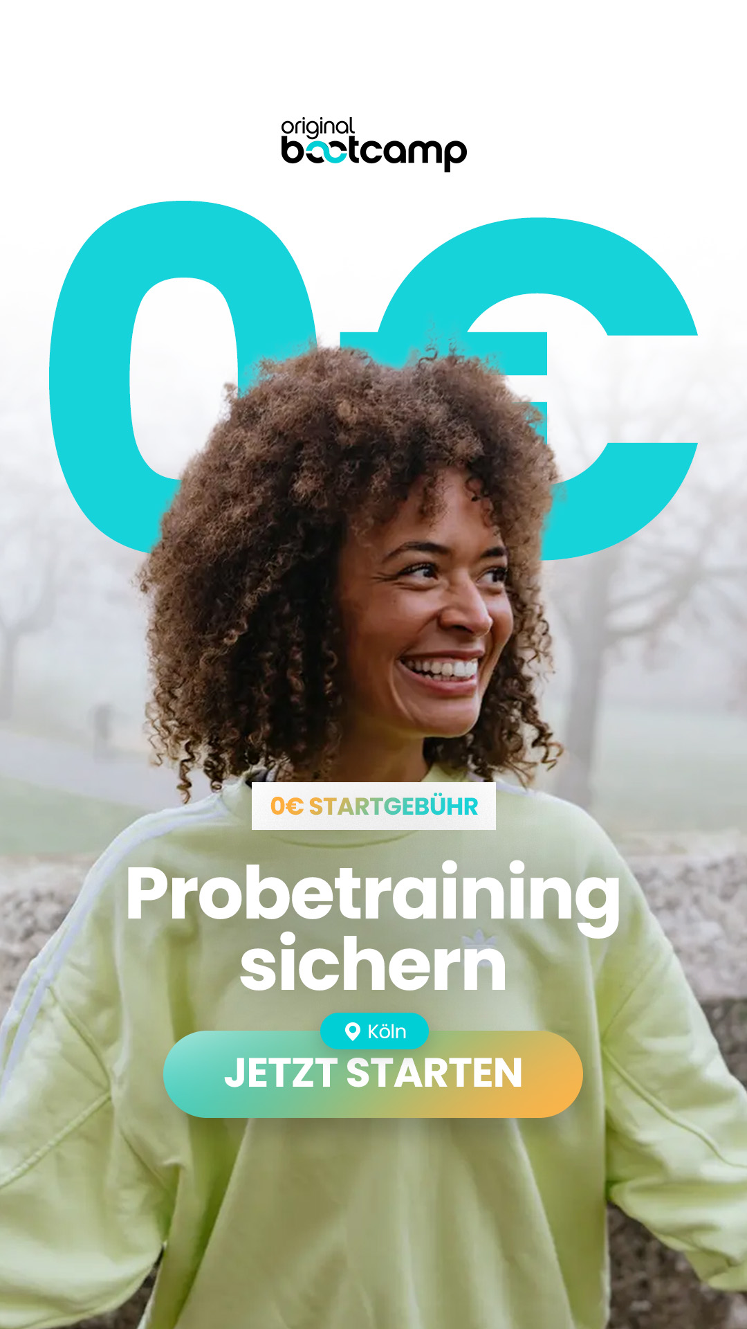 Original Bootcamp Facebook ad: 0€ - Gratis Probetraining sichern! Köln