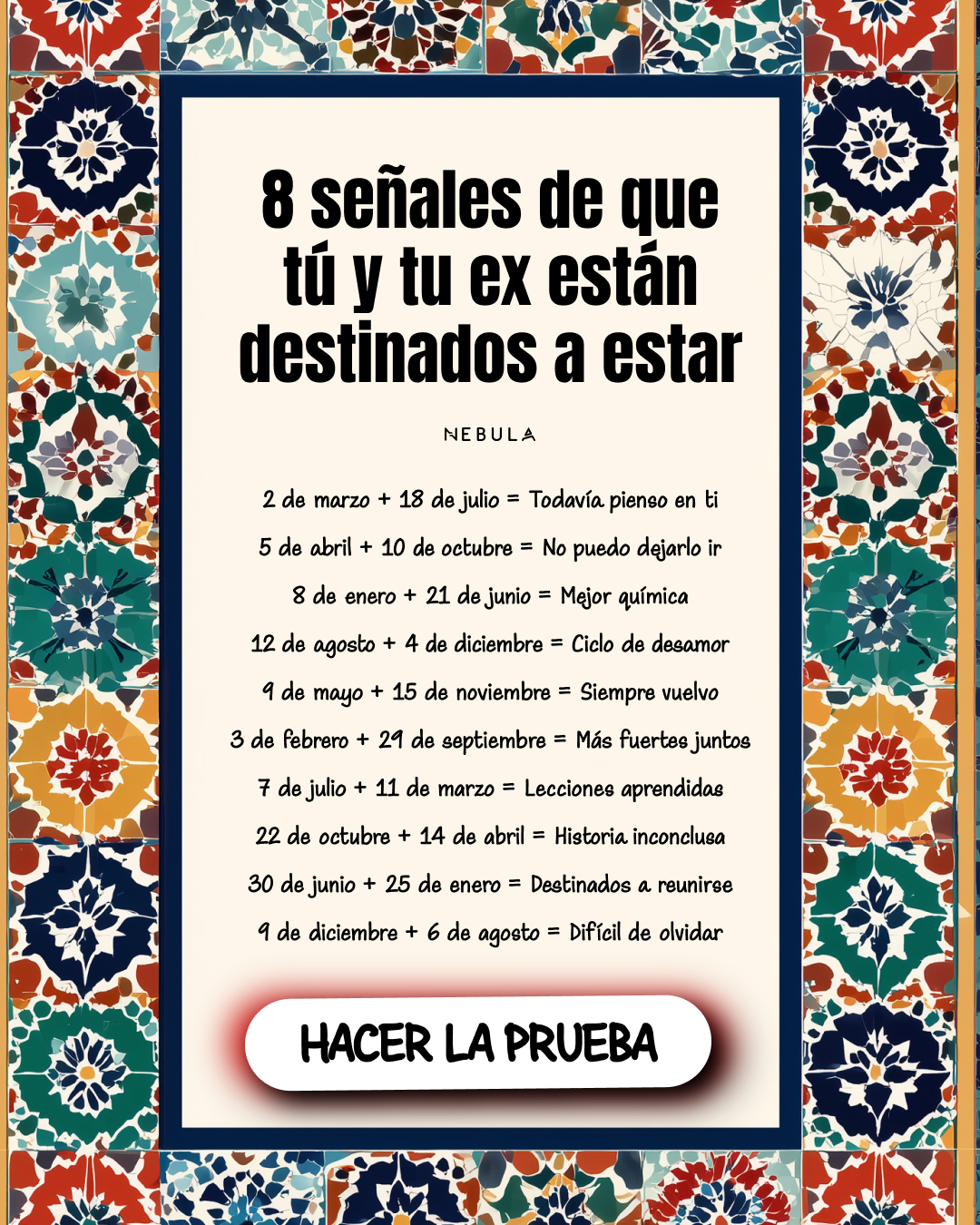 Nebula: Does my ex returns? Facebook ad