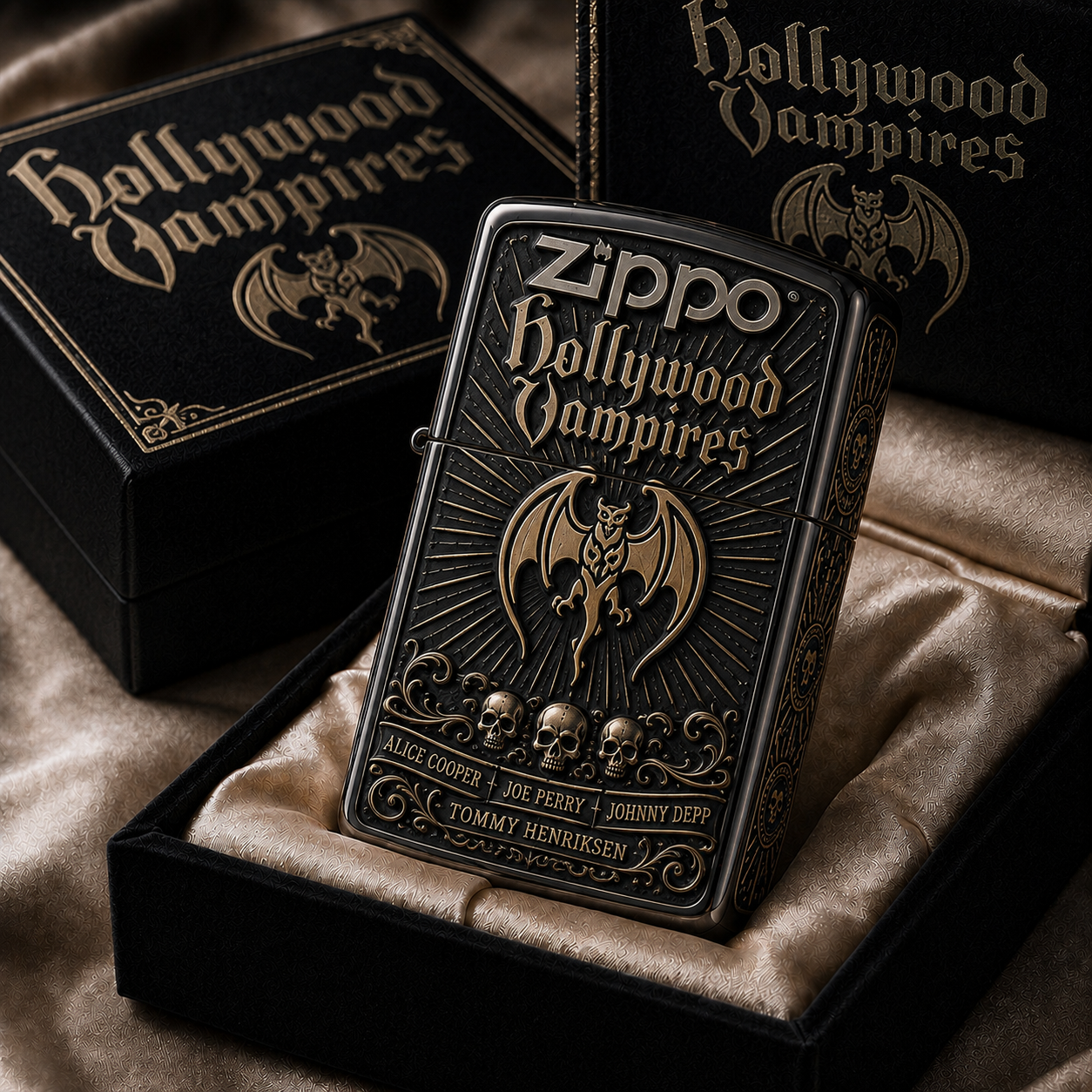 Music Fans Love Facebook ad: Premium Hollywood Vampires Tour 2026 Zippo Lighter V2…