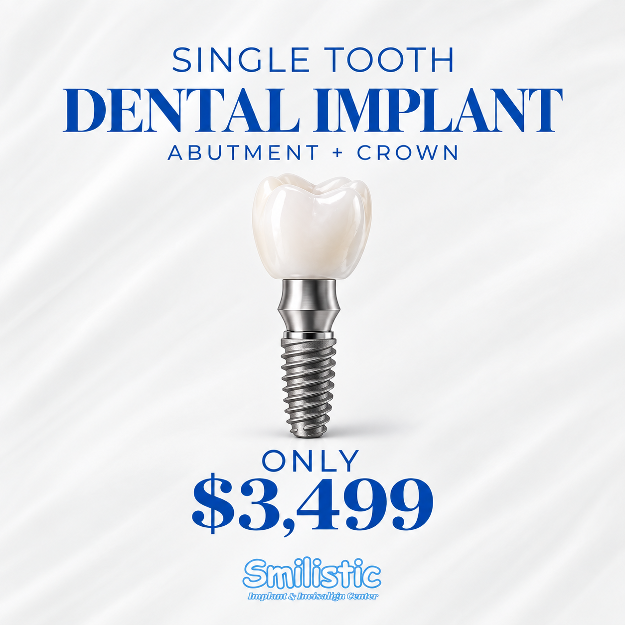 Smilistic Dental Care of Marlborough Facebook ad: Marlborough - Single Tooth Implants at $3,499!