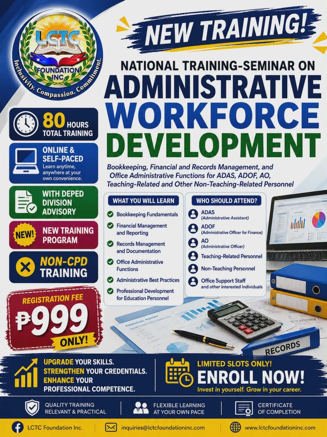 Layese Cortes' Training Center - LCTC Facebook ad: NEW TRAINING ALERT!
