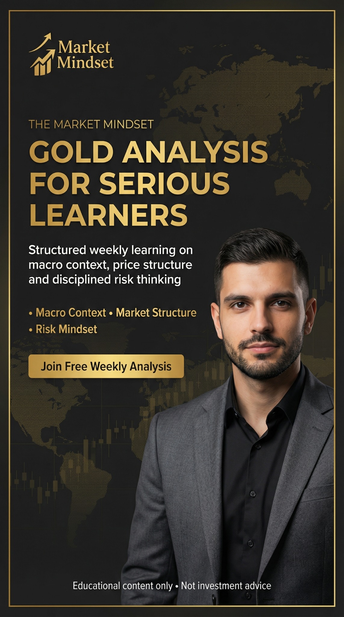 The Market Mindset Facebook ad: Gold Analysis for Serious Learners