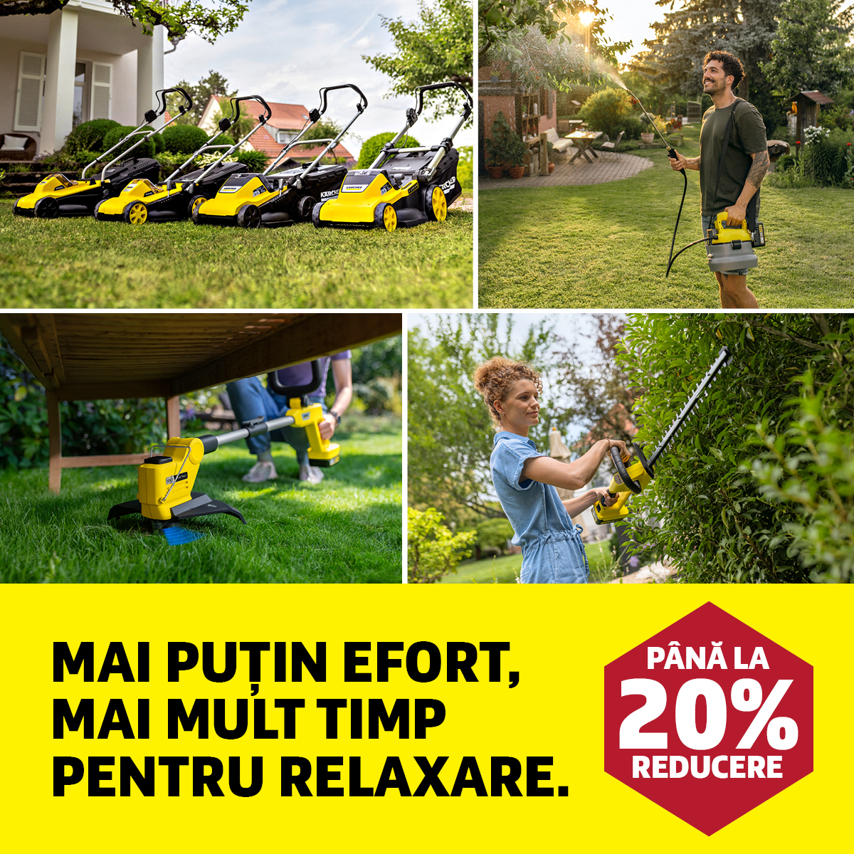 Kärcher Facebook ad: Profită de reducerile la aparatele pentru grădină Kärcher…