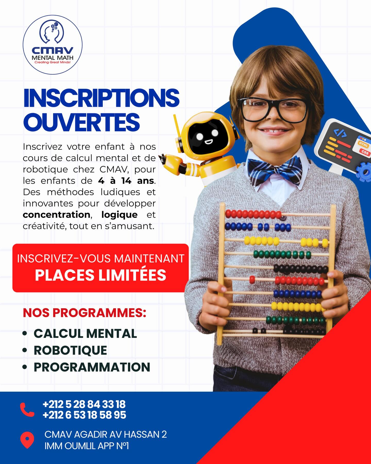 CMAV Mental Math Agadir Facebook ad: cmav_mental_math Inscrivez votre enfant à nos cours de…