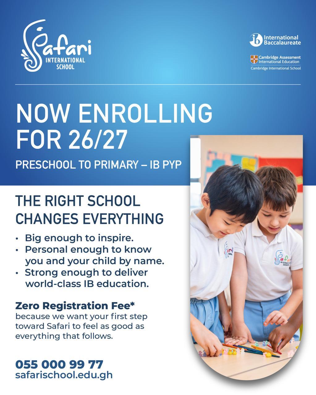 Safari International School Facebook ad from May 15, 2026