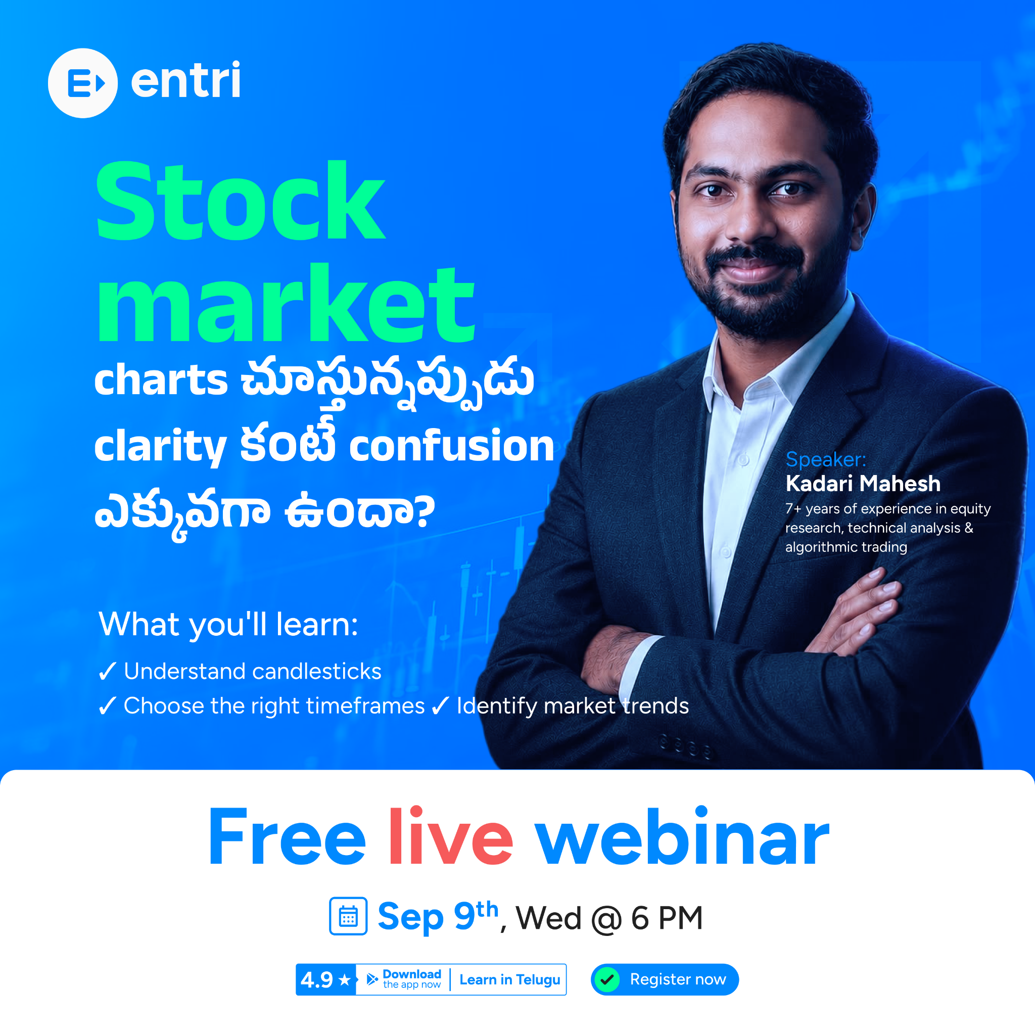 Entri Finacademy తెలుగు Facebook ad: Want to Understand Stock Market Charts?