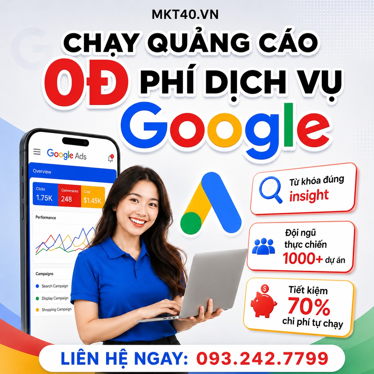 MKT40.vn - Digital Marketing Tổng Thể Facebook ad: CHẠY QUẢNG CÁO 0 ĐỒNG PHÍ DỊCH VỤ?