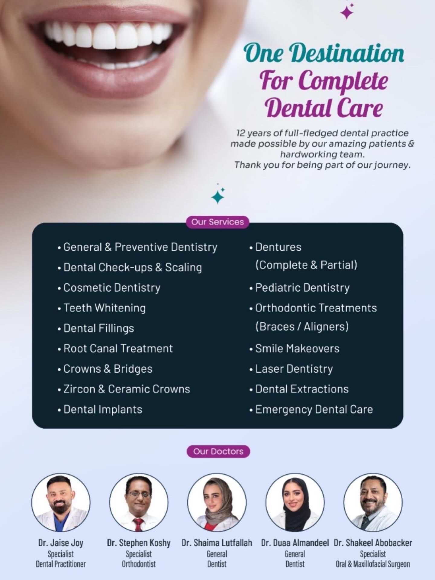 Dr Jaise Joy Facebook ad: From consultation to smile transformation, all under one…