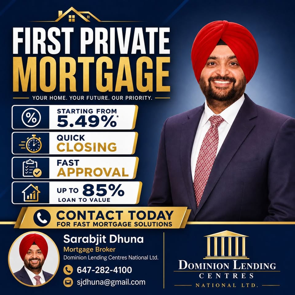 Sarabjit Dhuna Mortgage Broker level 2 Facebook ad: Need fast mortgage solutions with flexible options?