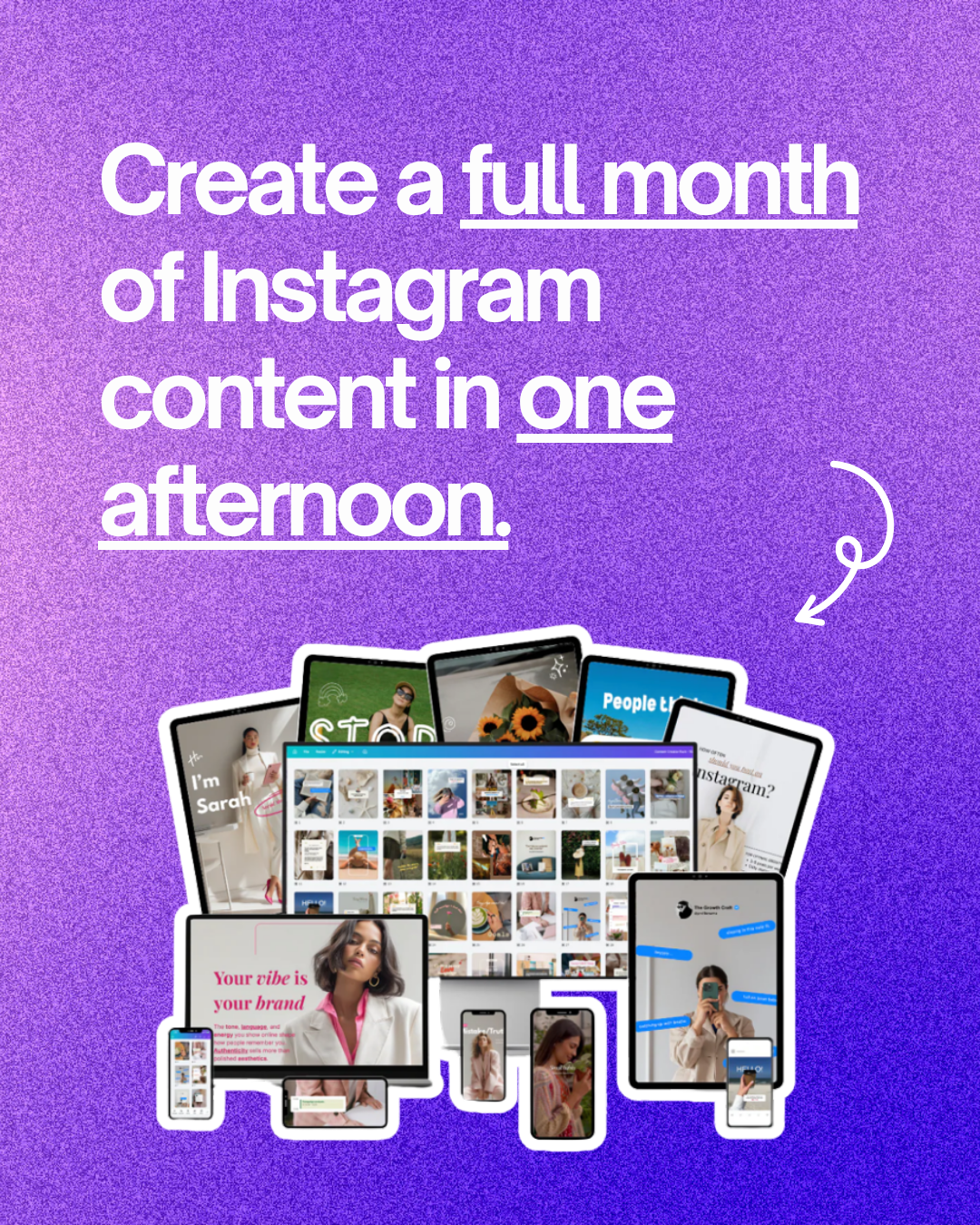 The Growth Craft Facebook ad: 600+ Instagram templates for $37, lifetime access