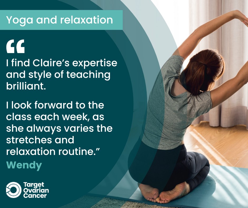 Target Ovarian Cancer Facebook ad: Sign up for our yoga and relaxation sessions