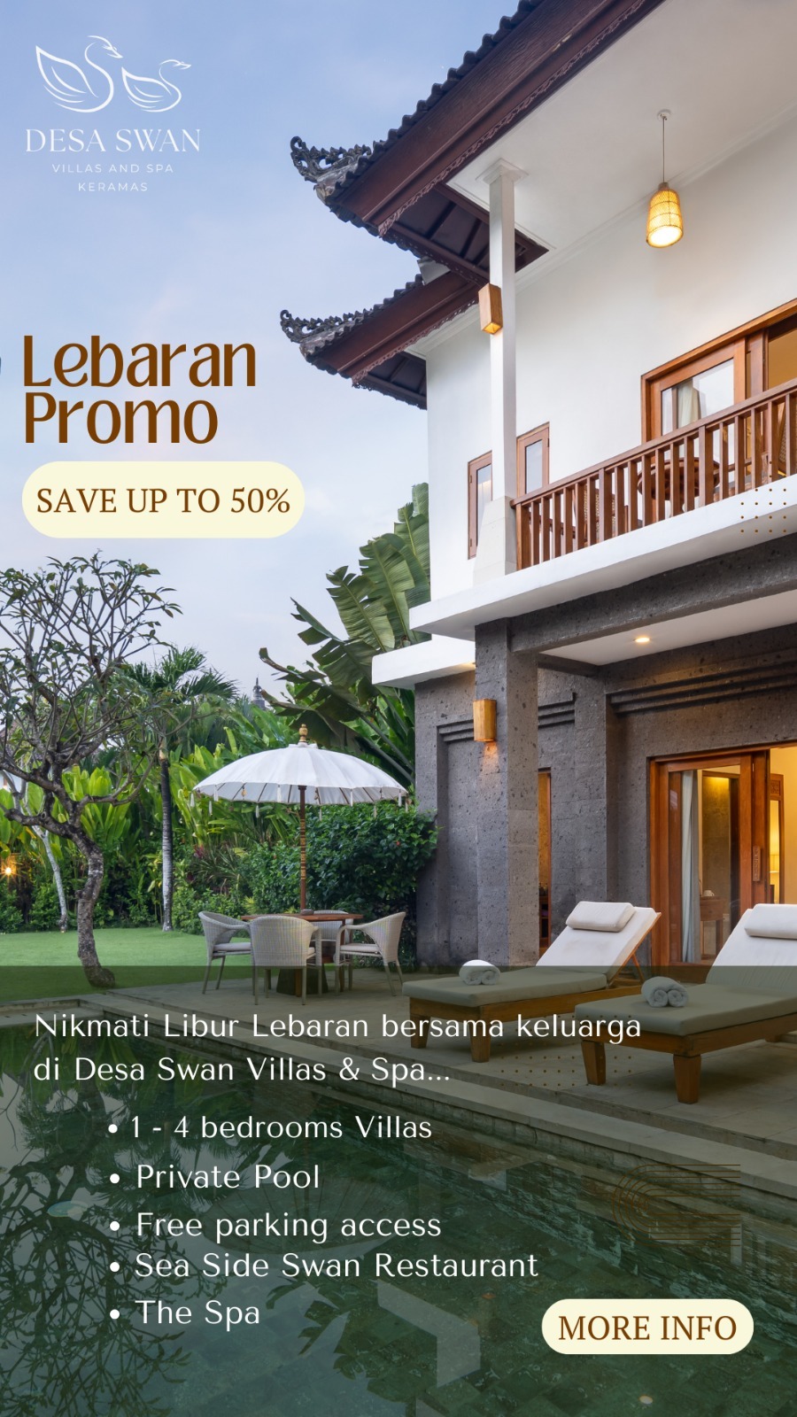 Desa Swan Villas & SPA Facebook ad from Jan 6, 2026
