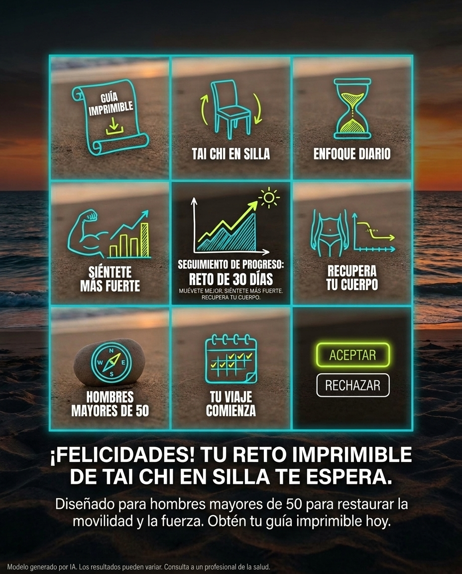 Muscle Charge Facebook ad: Tai Chi en silla para hombres de 50+.