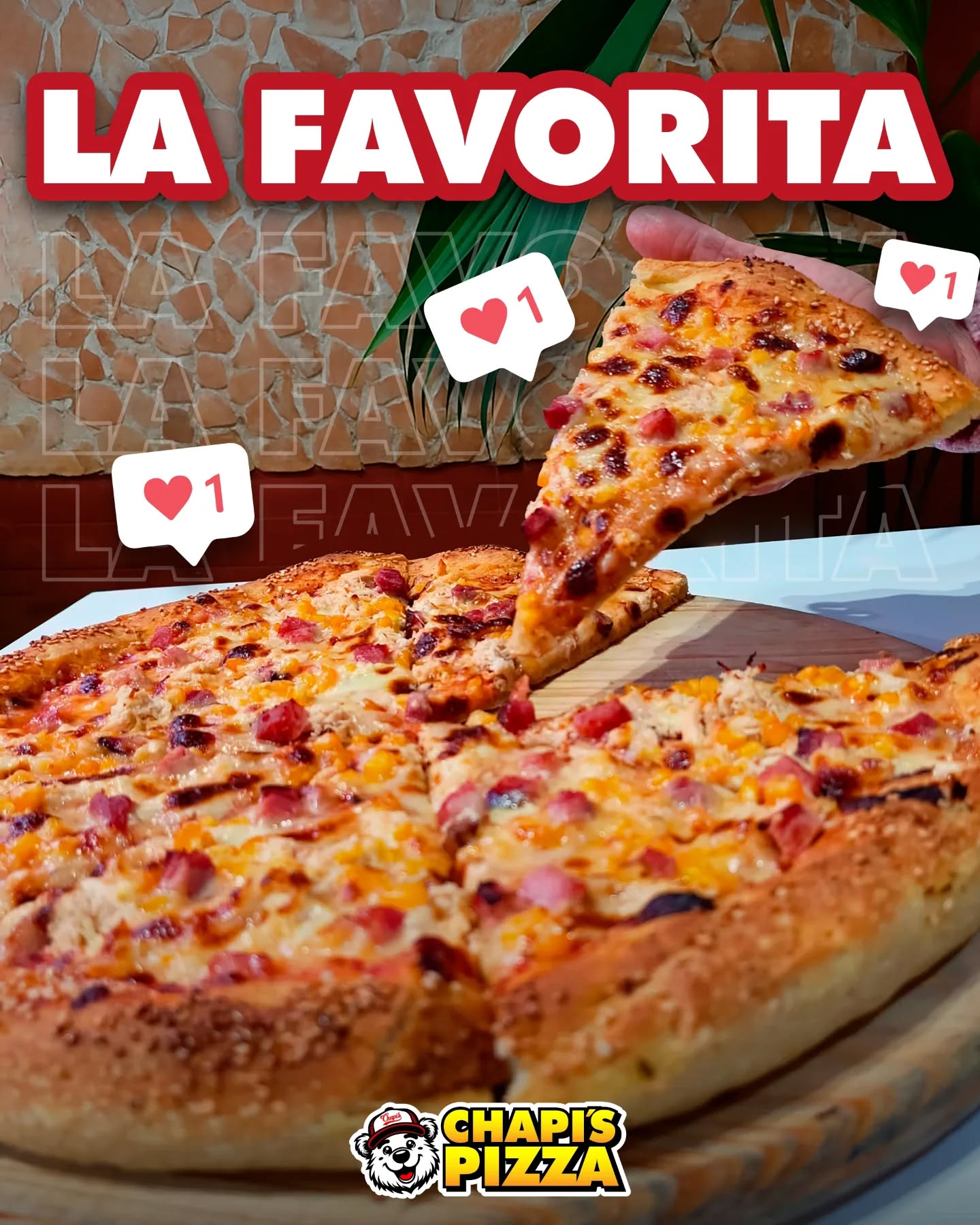 Chapis Pizza Facebook ad: Elegida una y otra vez como la favorita…