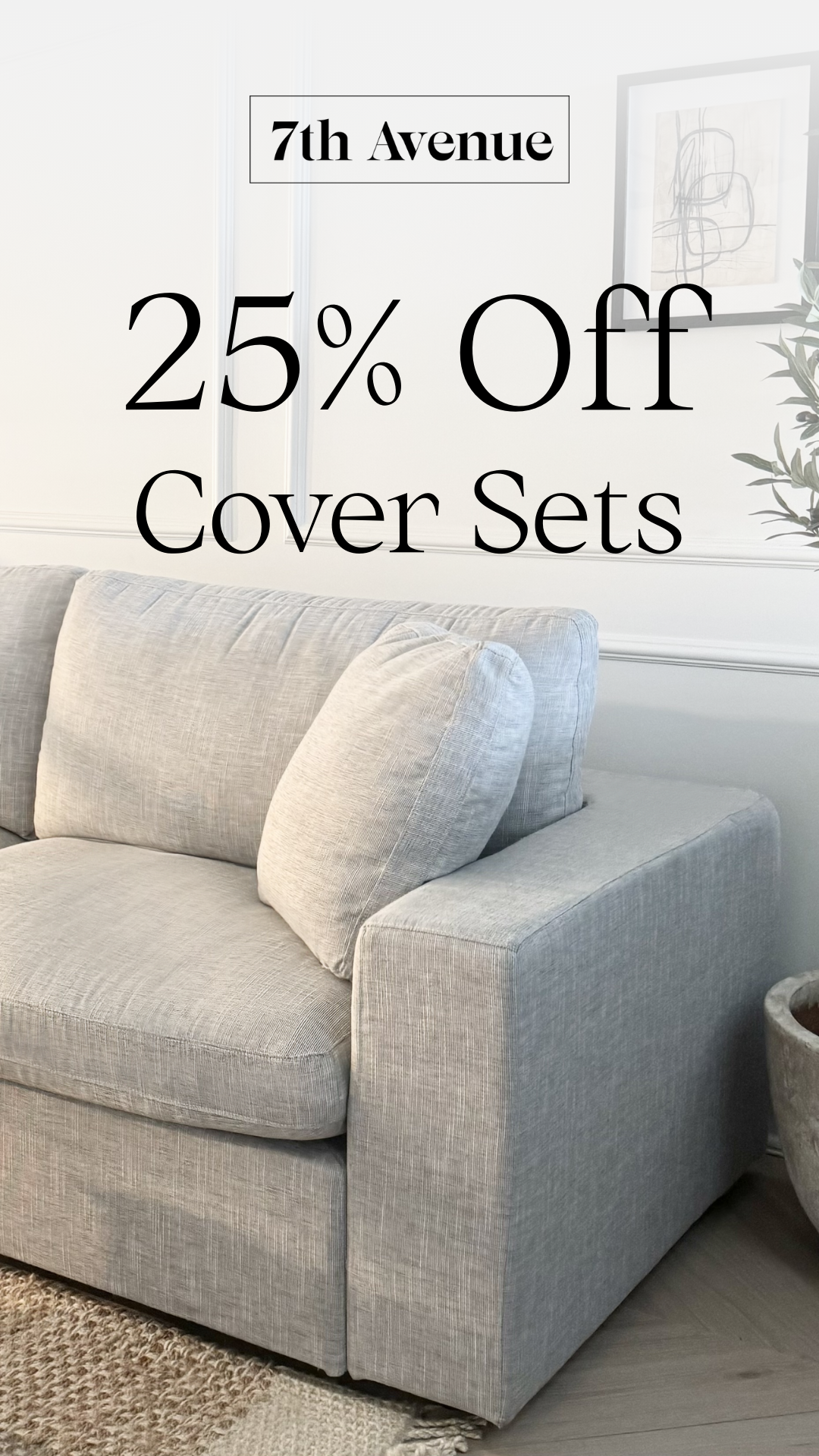 7th Avenue Facebook ad: 25% OFF Cover Sets