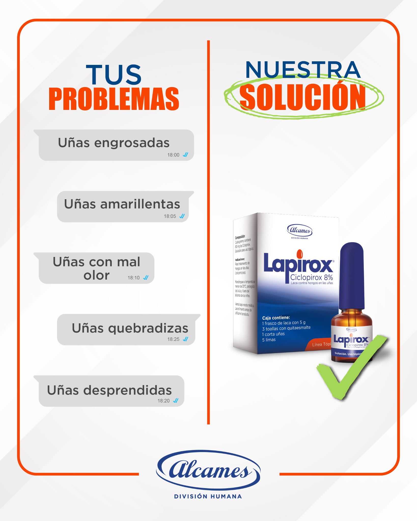 Alcames División Humana Facebook ad: Lapirox Ciclopirox 8% | Laca Tópica para Uñas