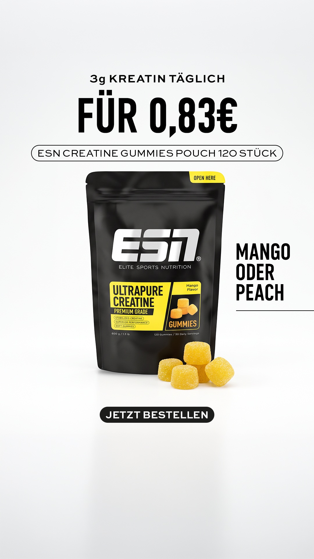 ESN Facebook ad: Das besterforschte Supplement der Welt, jetzt als Gummie