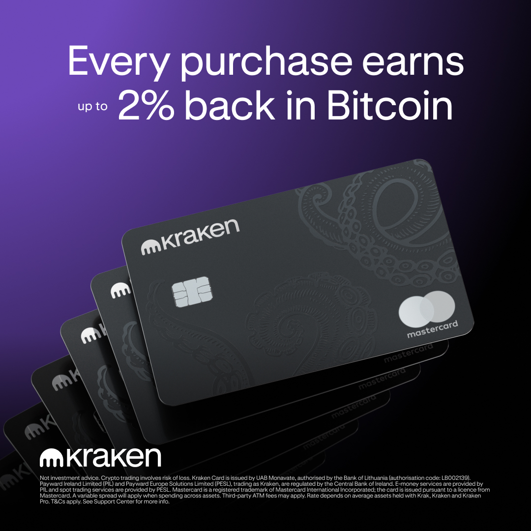 Kraken Digital Asset Exchange Facebook ad: Up to 2% Back in BTC on Each Purchase