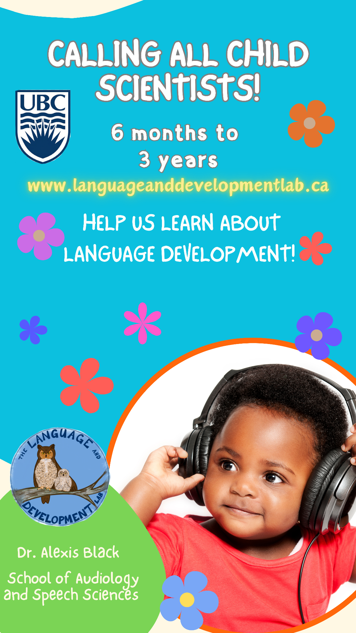 Language and Development Lab at UBC Facebook ad from Apr 3, 2025