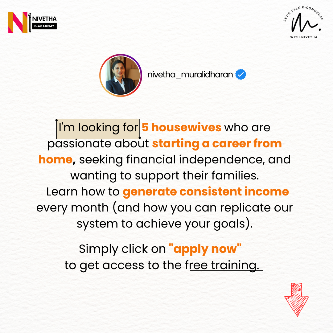 E-Com Coach Nivetha Facebook ad