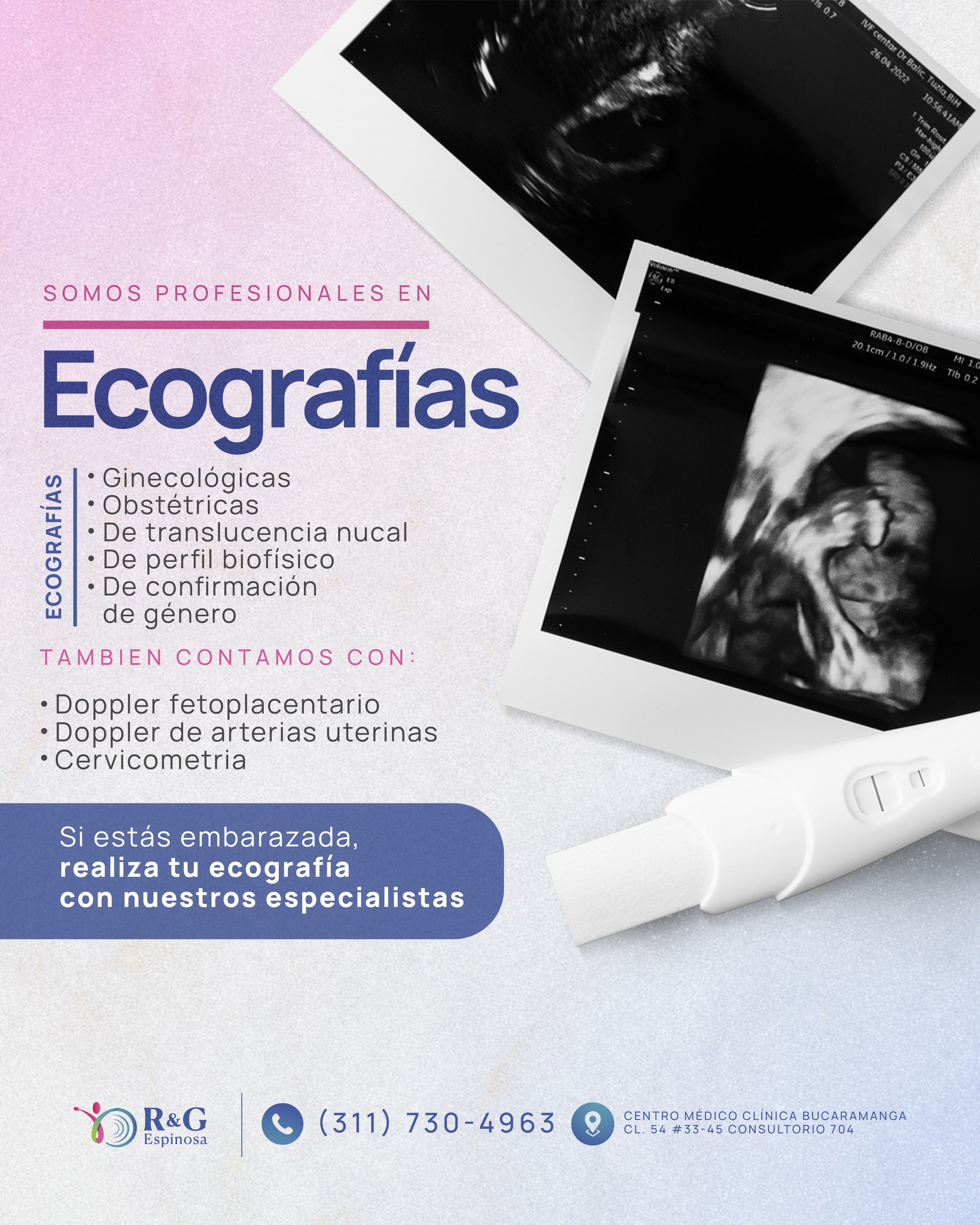 RYG Espinosa Facebook ad: Tu bienestar y el de tu bebé merecen…