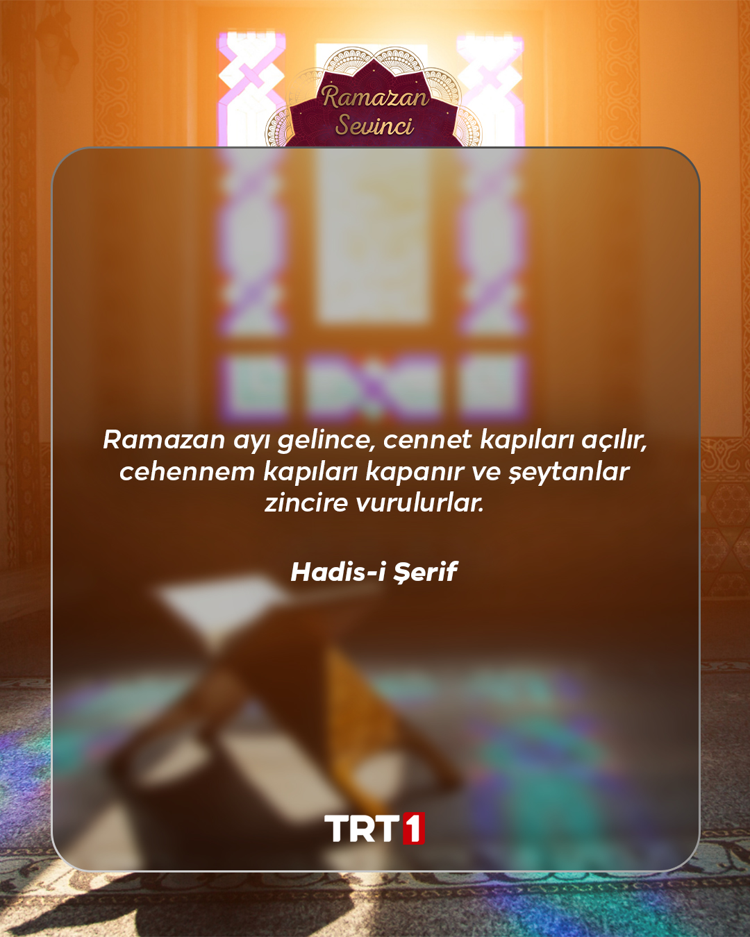 TRT1 Facebook ad: Ramazan; sevinç, huzur ve berekettir.