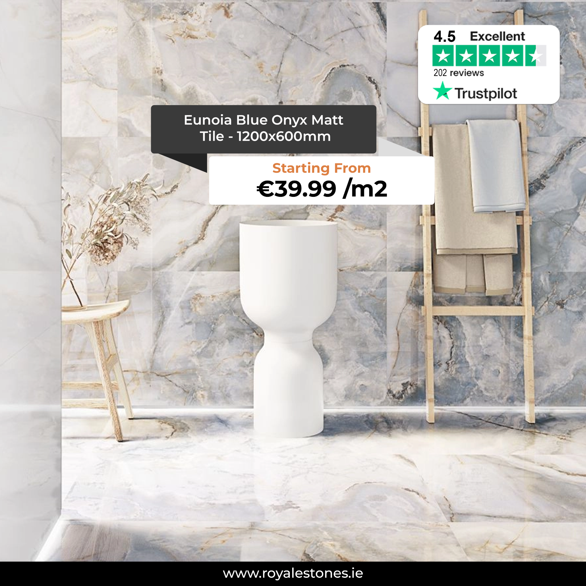 Royale Stones Ireland Facebook ad: At Royale Stones, every tile tells a story…