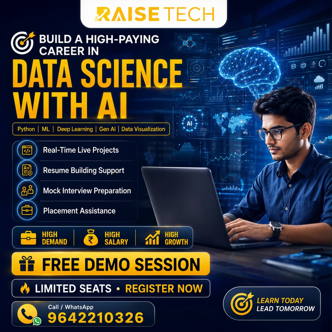 RaiseTech Facebook ad: Build a Future-Ready Career In Data Science With AI