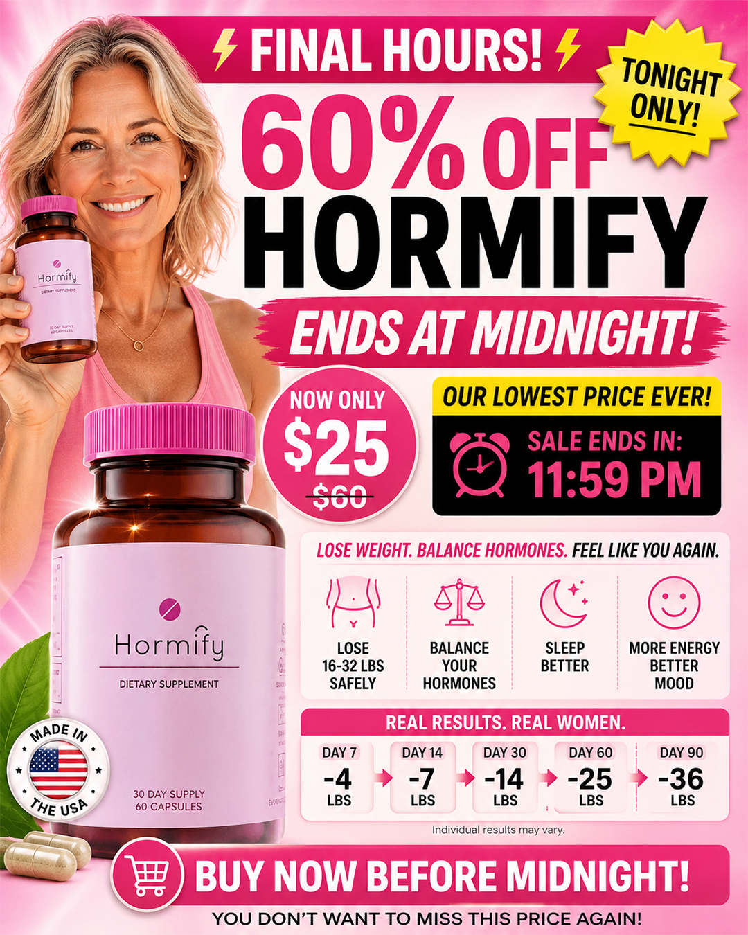 Hormify Facebook ad: Best-Selling Hormonal Balance Supplement!
