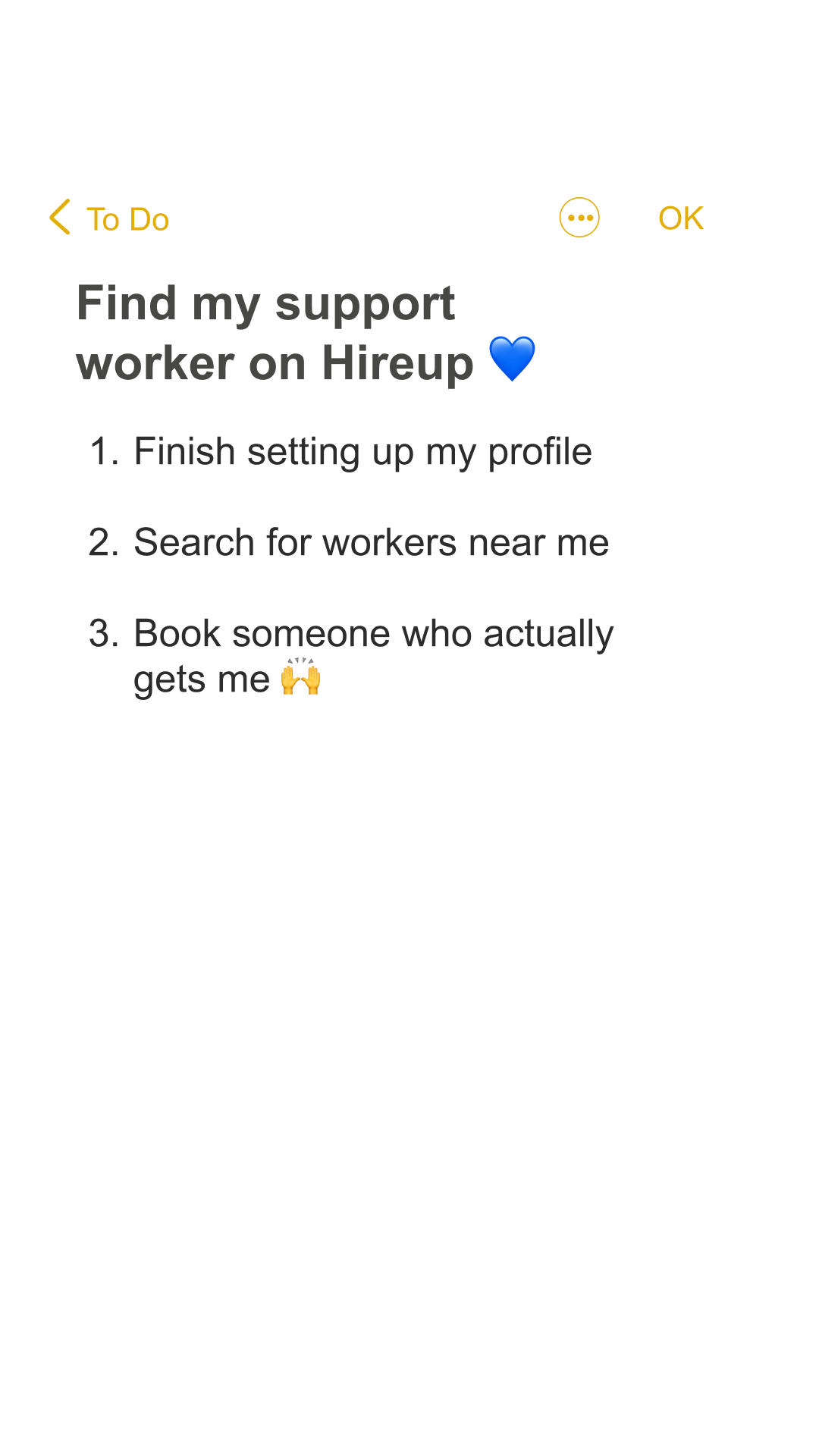 Hireup Facebook ad