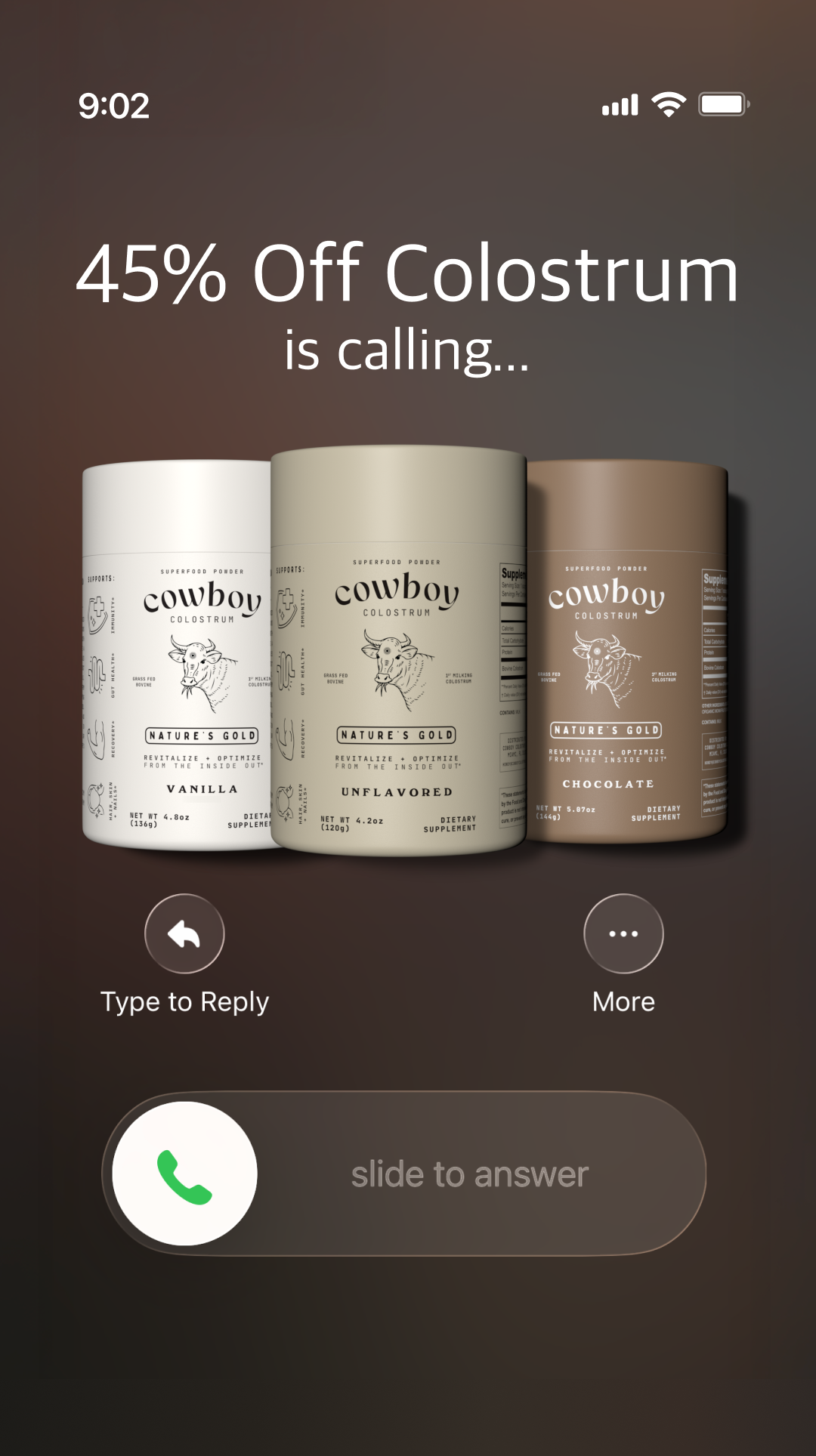 Cowboy Colostrum Facebook ad