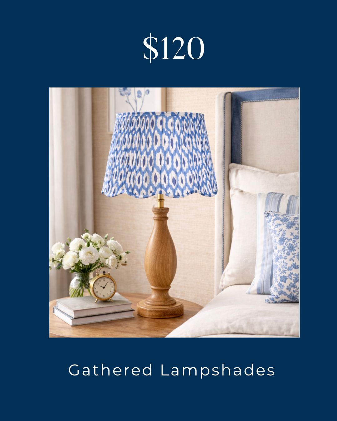 Pip & Haze Facebook ad: Fabric Gathered Lampshades - Pip & Haze Australia