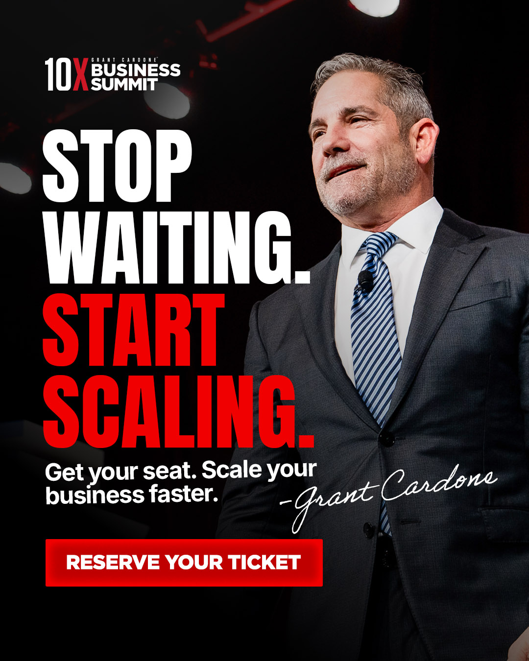Grant Cardone Facebook ad: Close Deals Without Babysitting Them