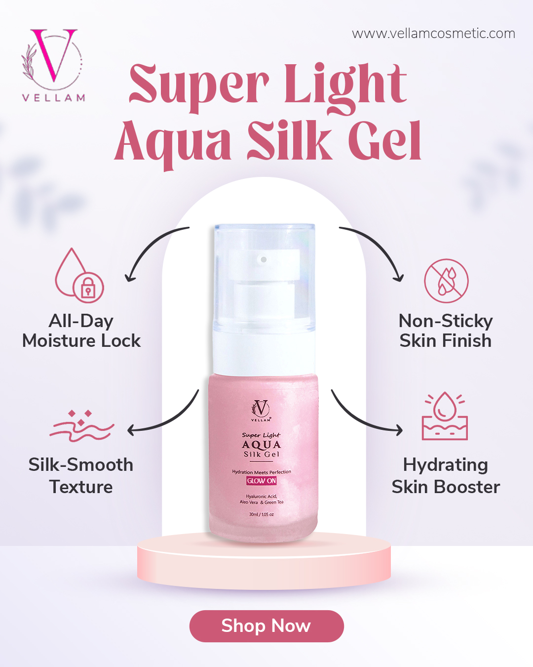 Vellam Cosmetc Facebook ad: Better skin starts here.