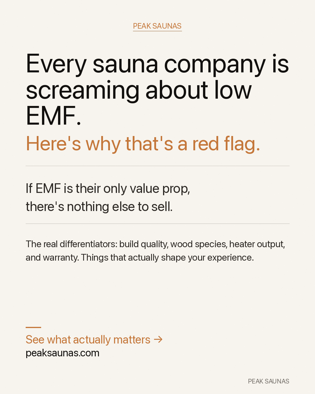 Peak Saunas Facebook ad