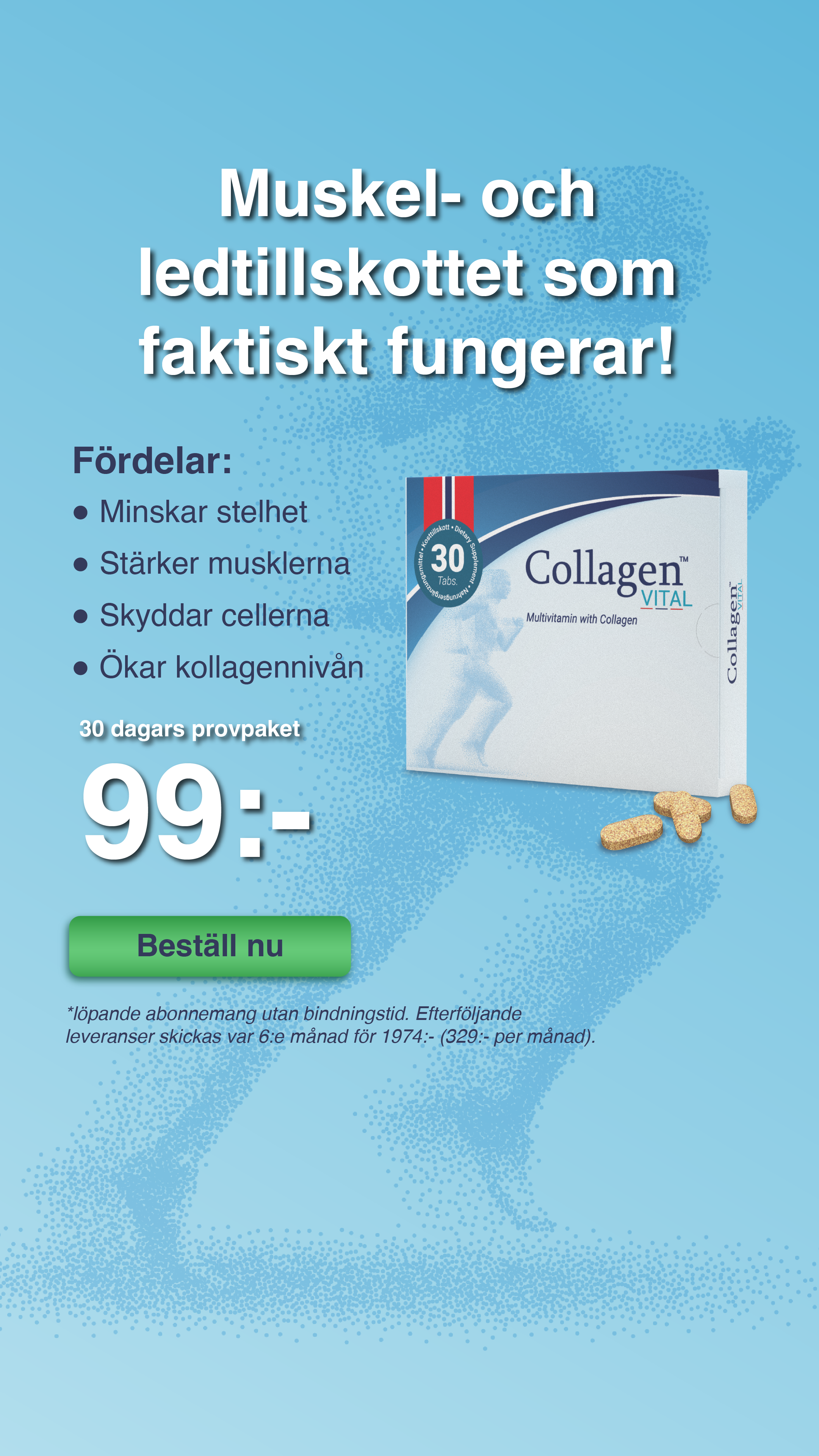 Collagen Vital Facebook ad: Ont i lederna?
