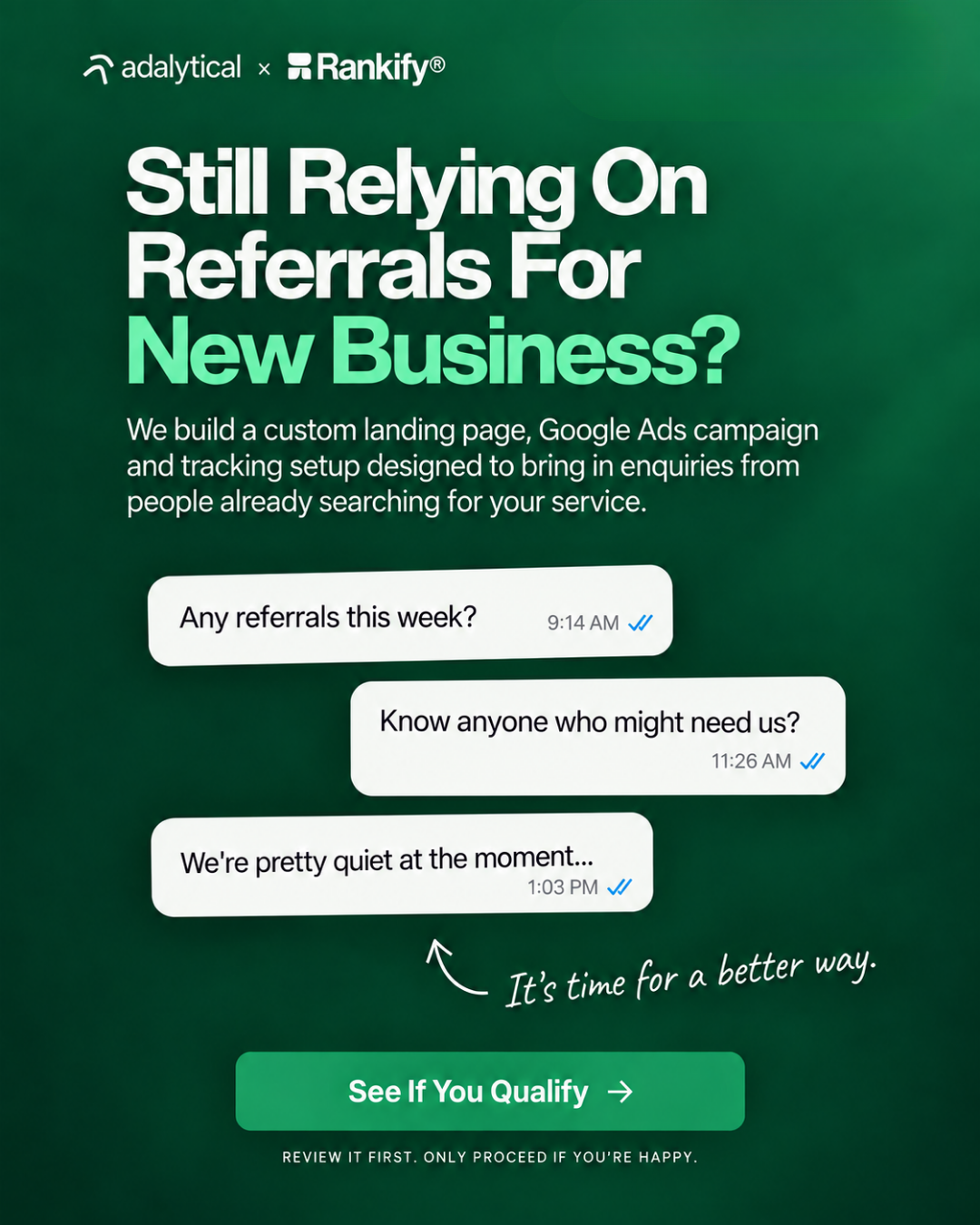Adalytical Facebook ad: Get Your Funnel Built Before You Pay & Start Generating…
