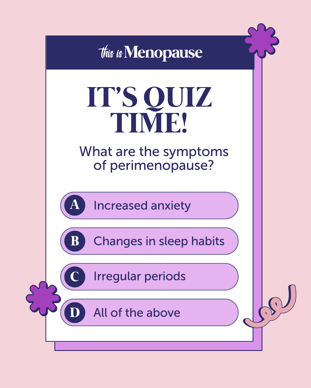 ThisIsMenopause Facebook ad: Is This Perimenopause? Take the Quiz