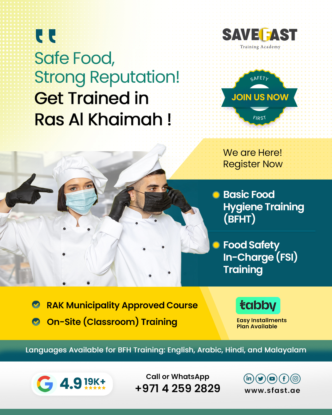 SaveFast Training Academy Facebook ad