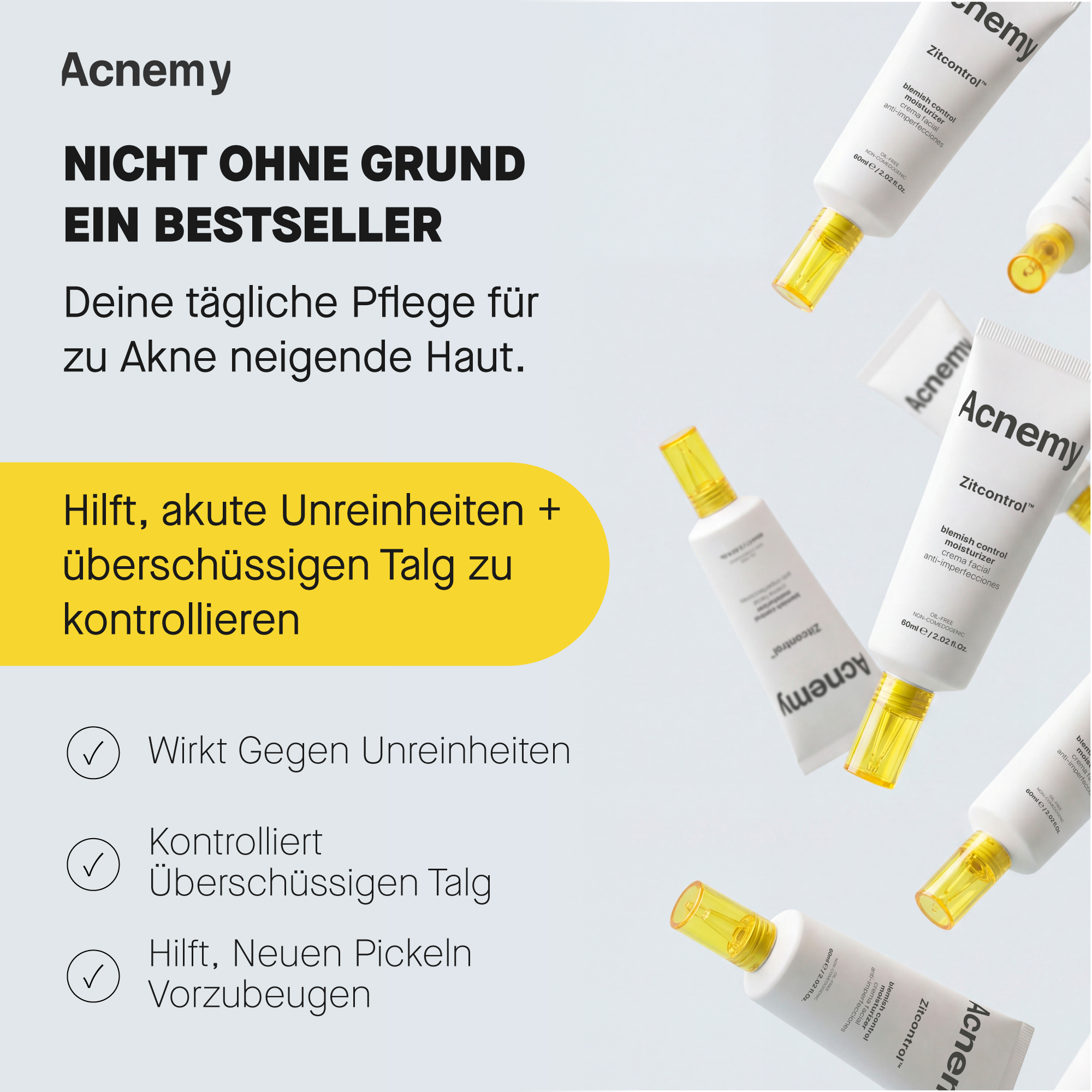 Niche Beauty Lab Facebook ad: Weniger Unreinheiten. Mehr Kontrolle.