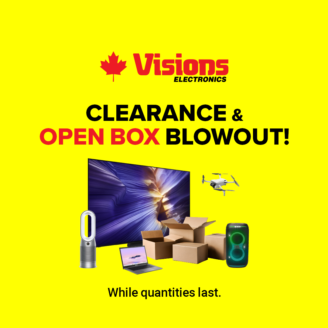Visions Electronics Facebook ad: Clearance & Open Box Blowout
