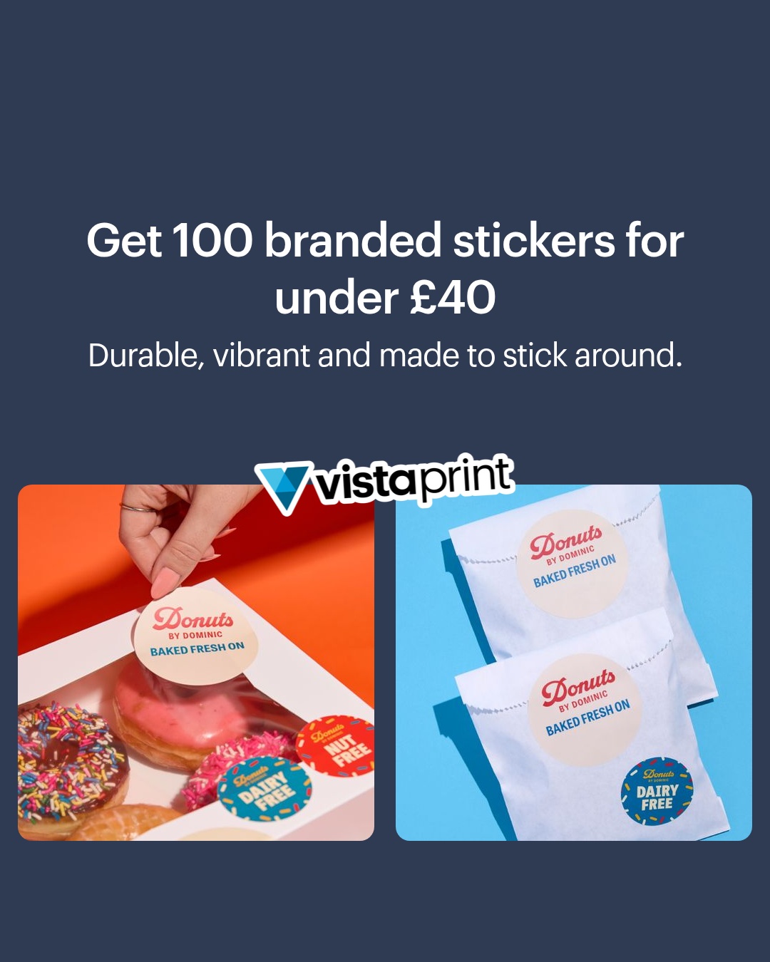 VistaPrint Facebook ad
